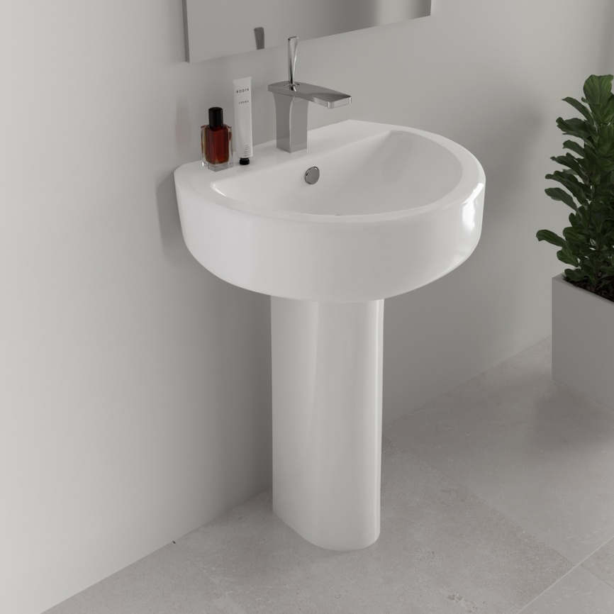 Раковина подвесная SANITA LUXE "Best" 55 санфарфор, белый фото 5