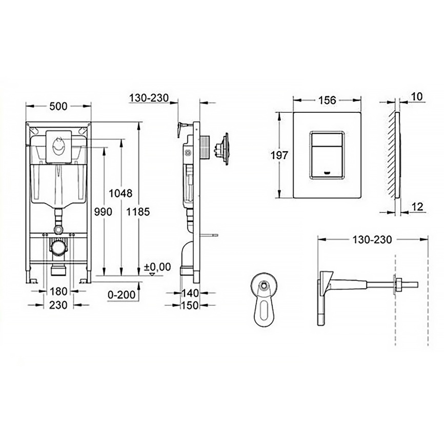 Система инсталляции для подвесного унитаза GROHE Rapid SL, с панелью смыва Skate Cosmopolitan, хром фото 3