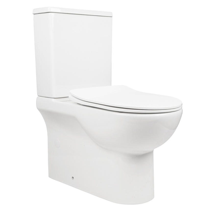 Унитаз-компакт AQUA NERO FIRE 370х640х800 безободковый, с быстросъемным сиденьем микролифт, белый фото 1