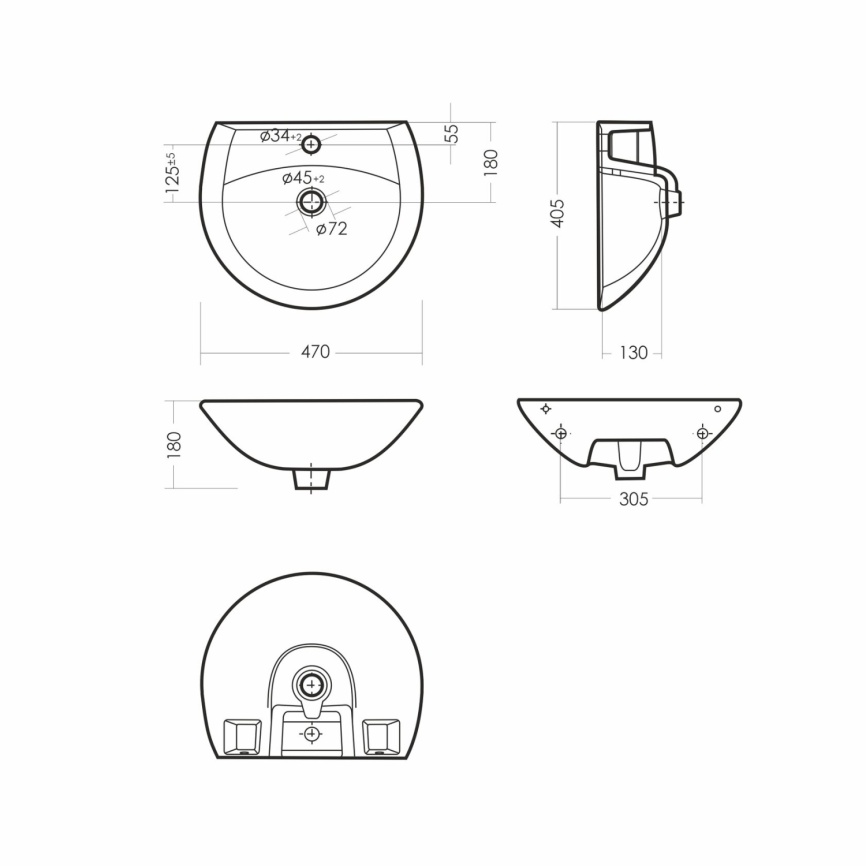 Раковина подвесная SANITA Аттика 48 санфарфор, белый фото 5
