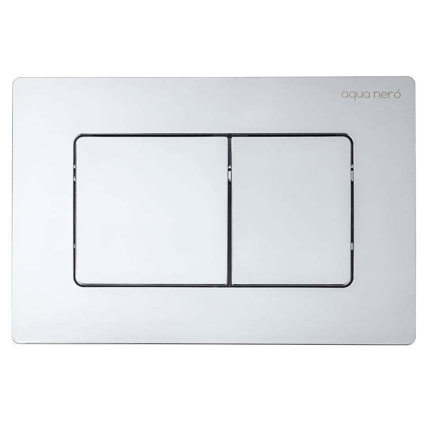 Клавиша смыва AQUA NERO 240х7х160 механическая, пластик, квадратные кнопки, двойной смыв, хром глянц фото 1