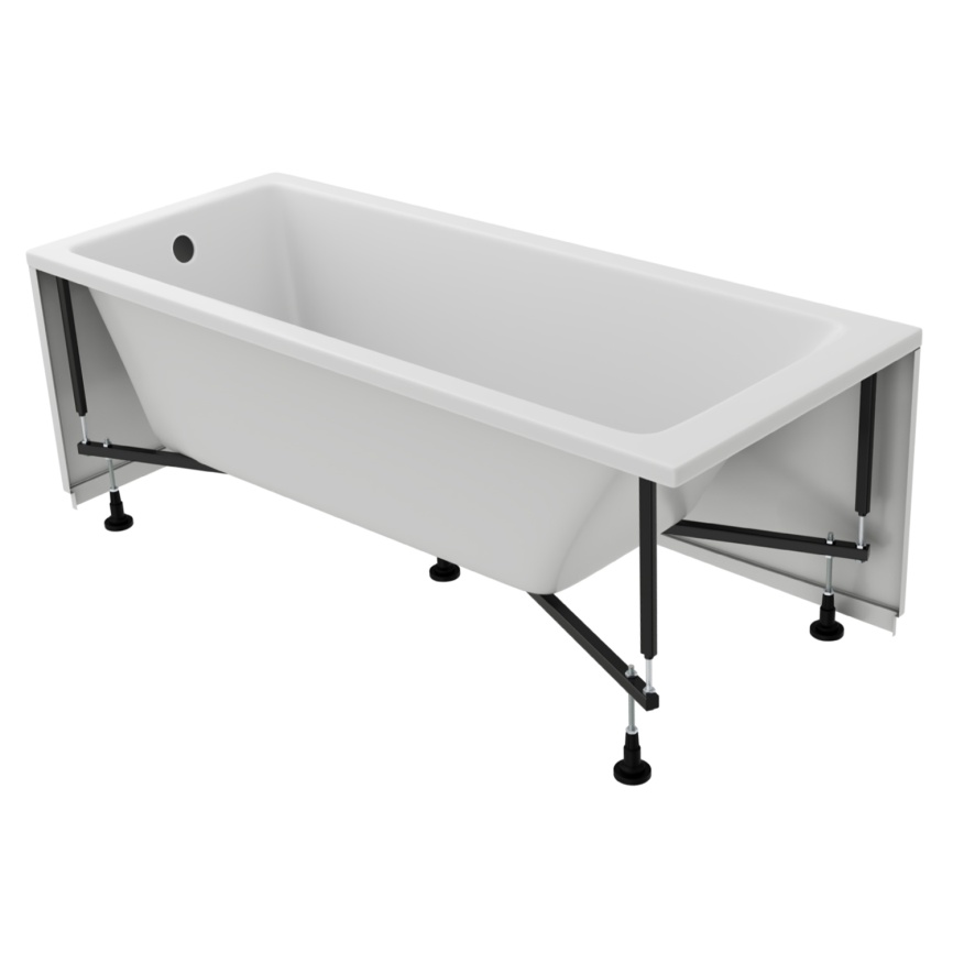 Ванна акриловая VENTO ITALY NOVARO LA 1700х700х458 прямоугольная, без каркаса и панели, белый фото 2