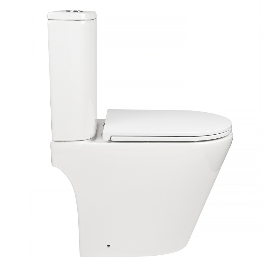 Унитаз-компакт AQUA NERO ARETA 385х615х805 безободковый, слив скрытый "Торнадо", с быстросъемным сид фото 2