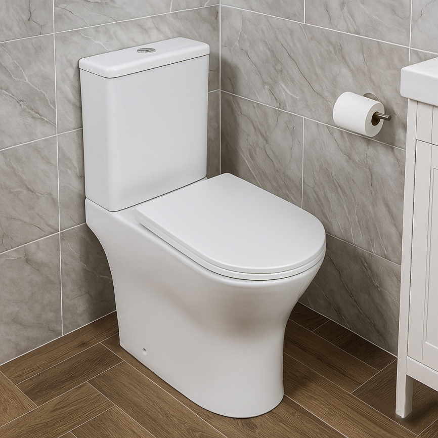 Унитаз-компакт AQUA NERO ЛИНК 350х665х830 безободковый, слив "Торнадо", с быстросъемным сиденьем мик фото 12