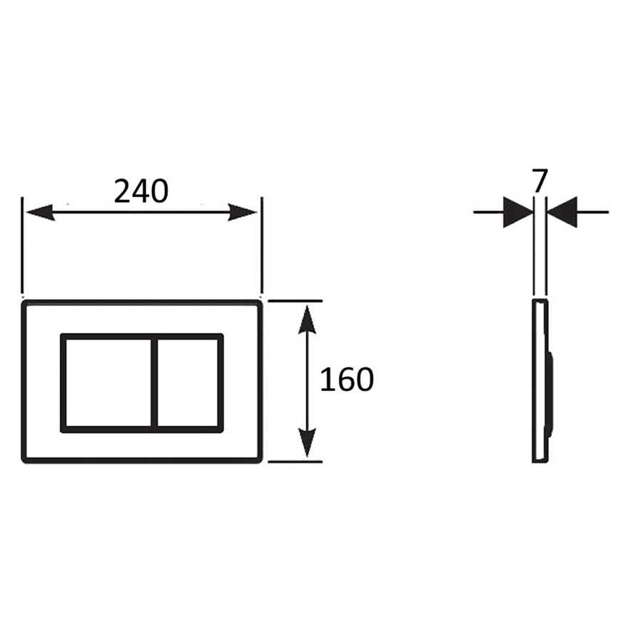 Клавиша смыва AQUA NERO 240х7х160 механическая, пластик, квадратные кнопки, двойной смыв, хром глянц фото 2
